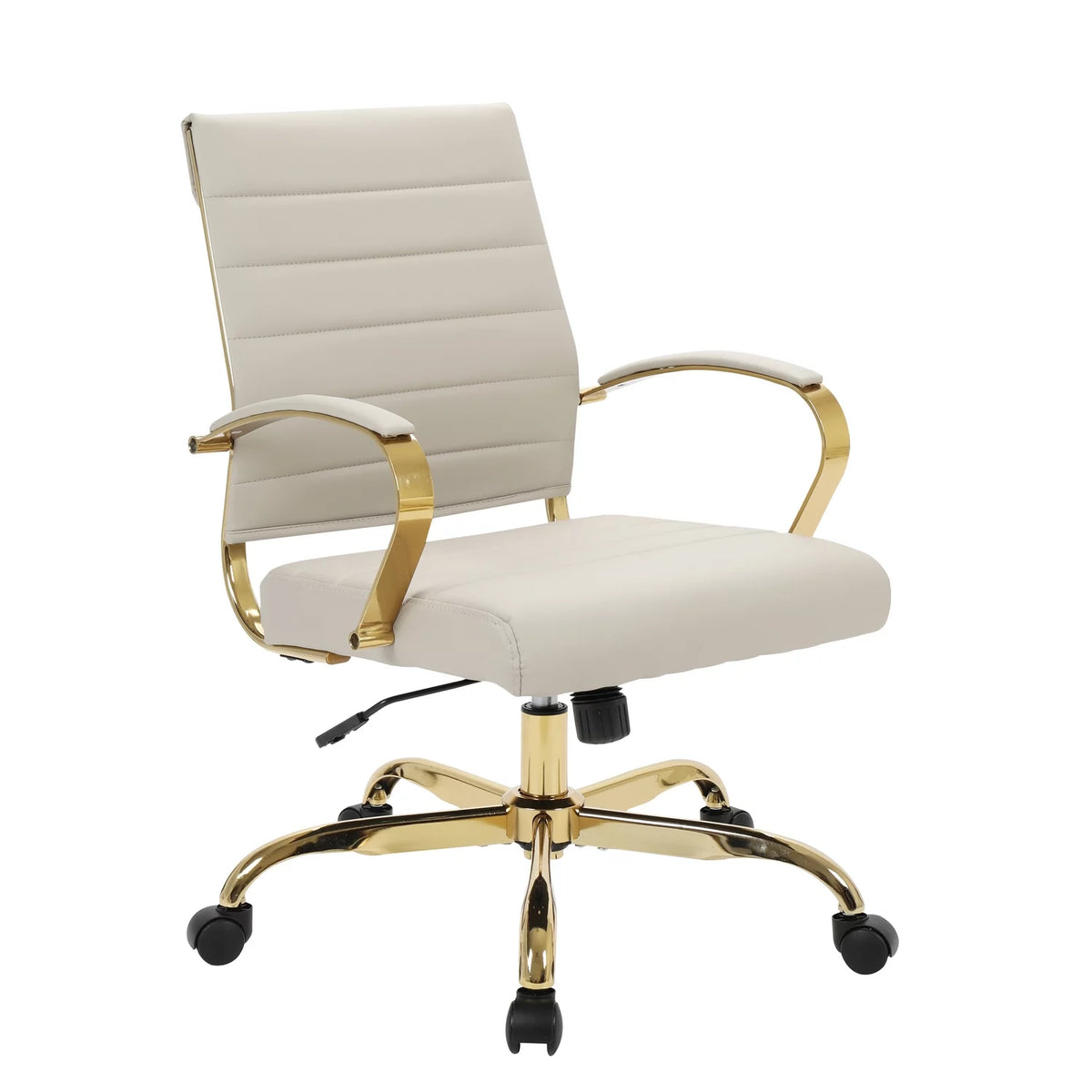 Leather Office Chair With Gold Frame D855