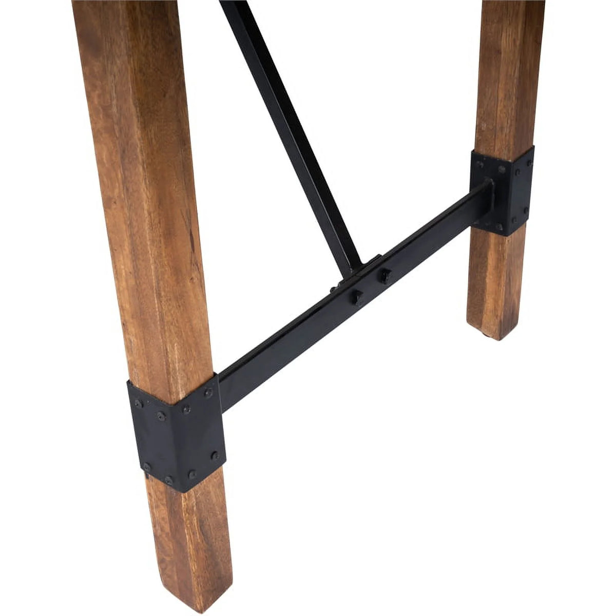 Industrial Wood and Metal Pub Table in Beige D80589