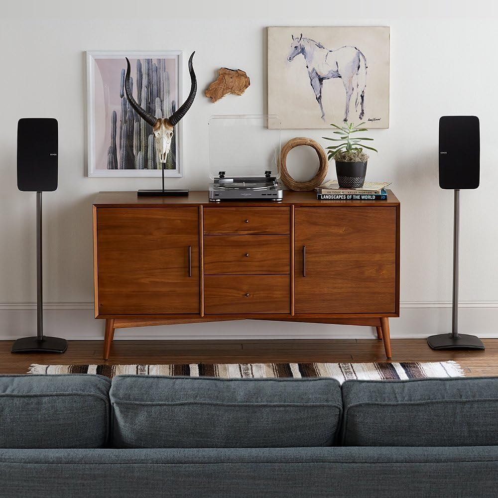 Wireless Speaker Stand with Built-in Cable Management (Black) T160