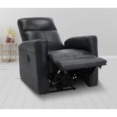 Blue Faux Leather Power Recliner Z959808