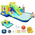 7 in 1 Inflatable Water Park with Slide Splash Pool Q74530