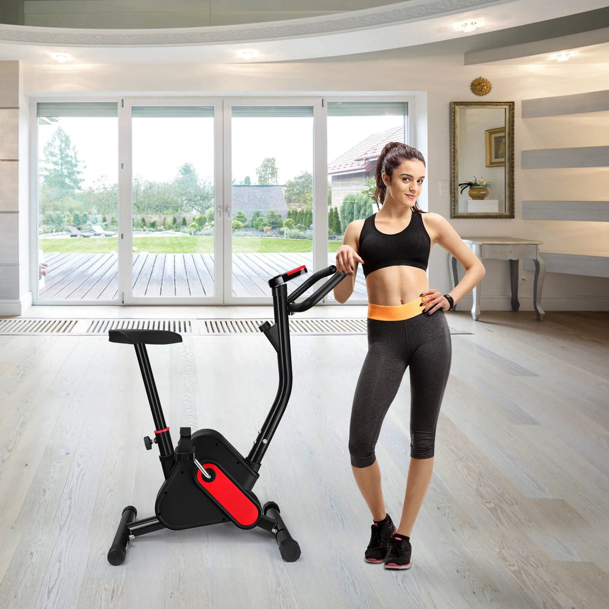 Stationary Indoor Cycling Bike with Seat Cushion and Digital Display L222