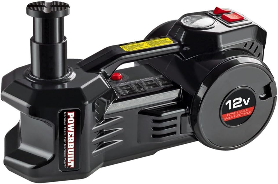 12 Volt Electric Jack and Tire Inflator Combo, 2 in 1, 1 Ton Capacity D717