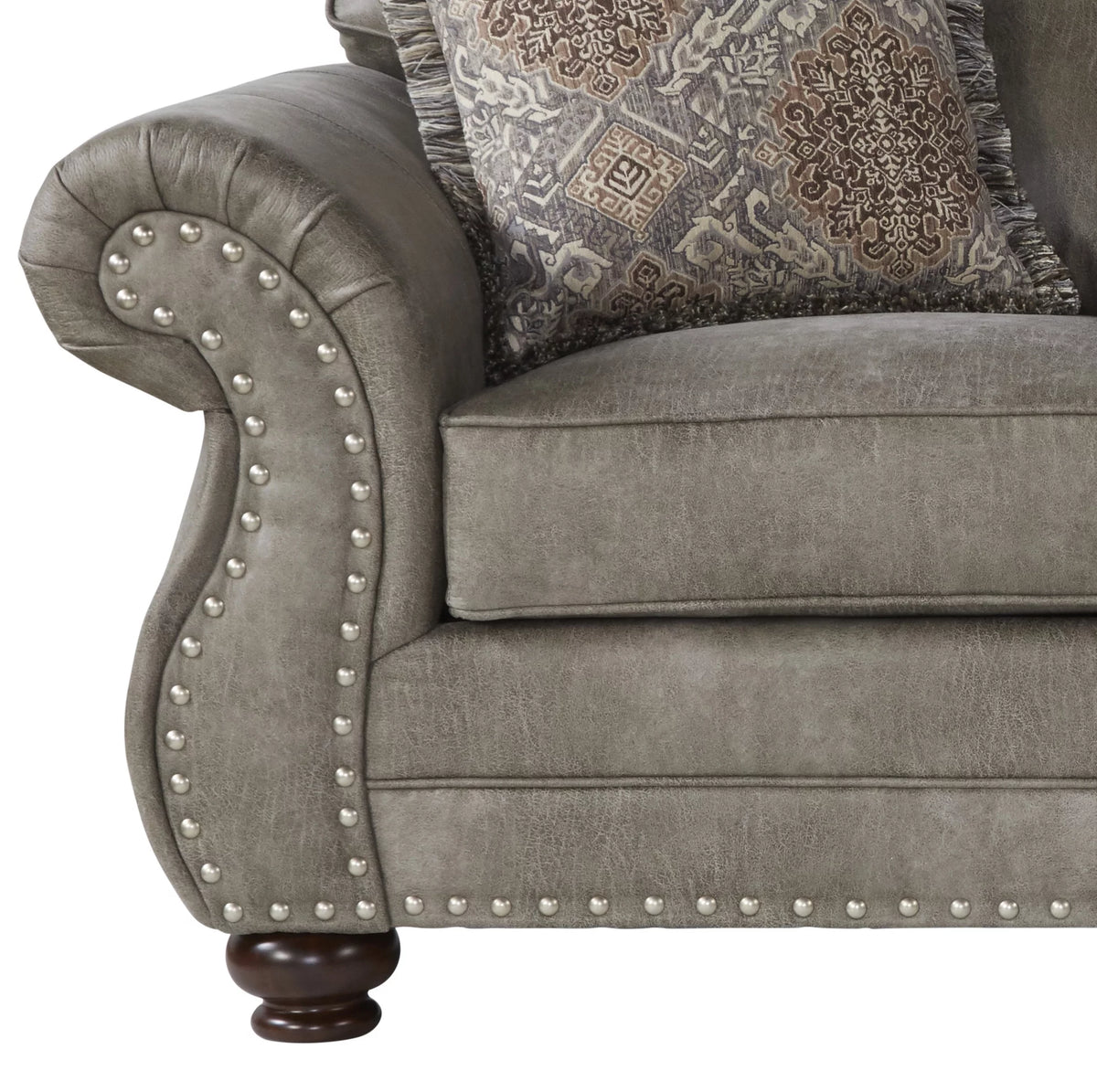 Faux Leather Upholstered Loveseat O178834