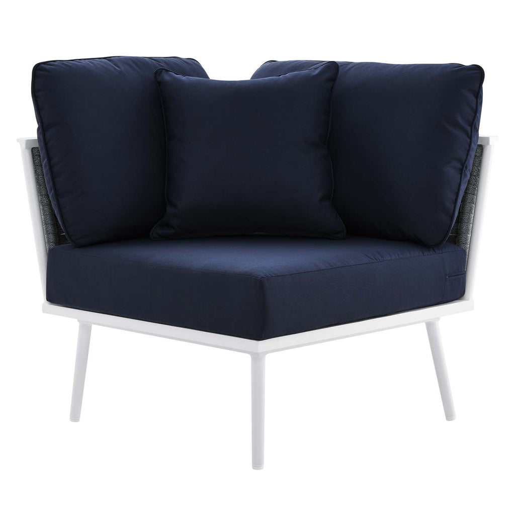 White Navy 8 Piece Outdoor Aluminum Sectional Sofa Set R205779