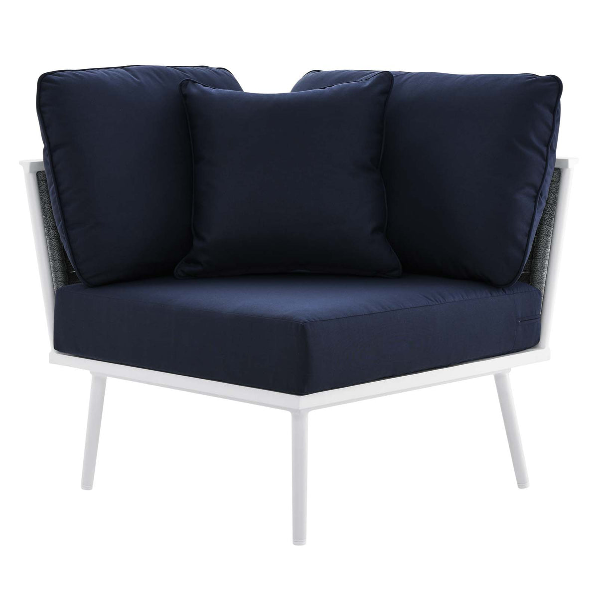 White Navy 8 Piece Outdoor Aluminum Sectional Sofa Set R205779