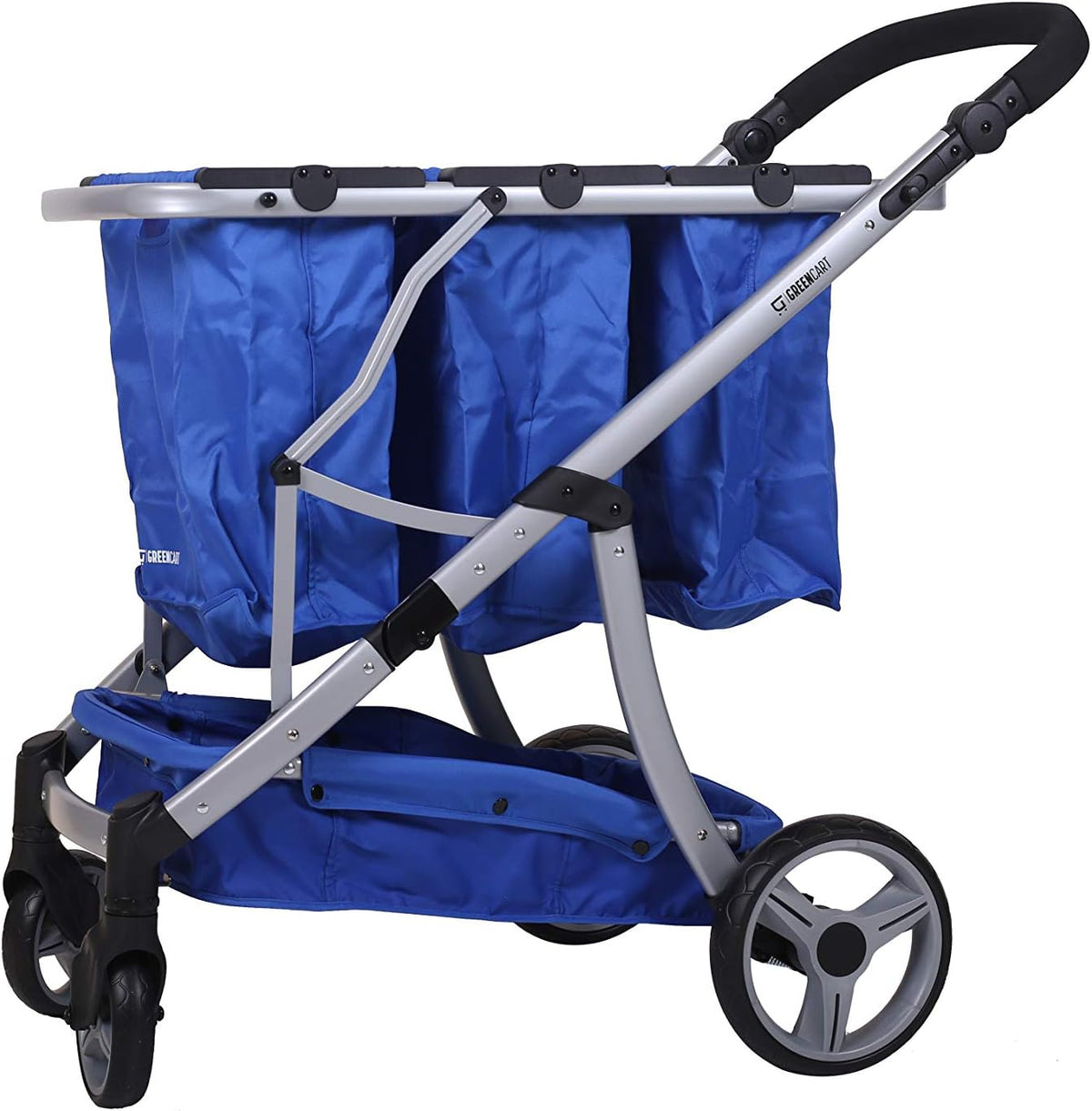 Lightweight Shopping Cart with 3 Blue Baskets V42077