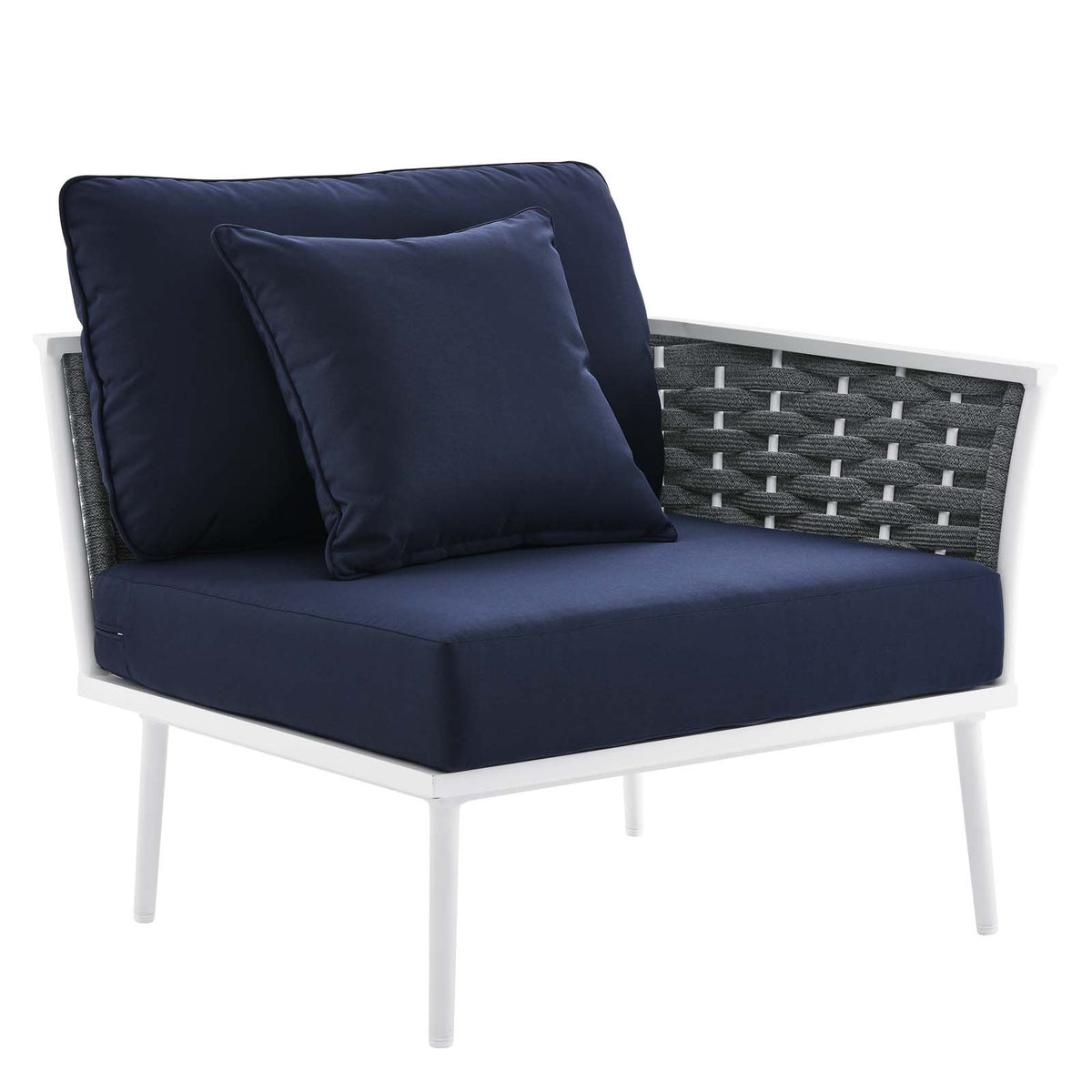 White Navy 8 Piece Outdoor Aluminum Sectional Sofa Set R205779