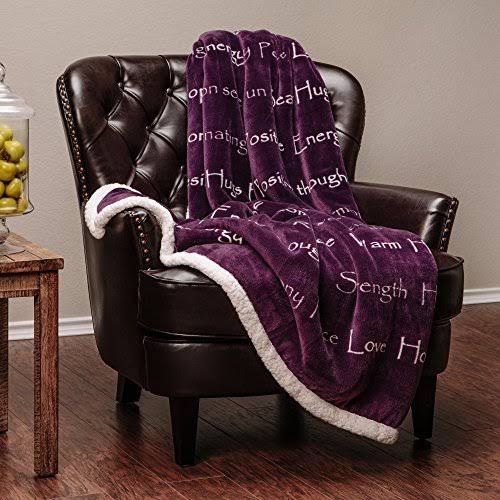 King Bed Violet Purple Sherpa Microfiber Blanket O26267