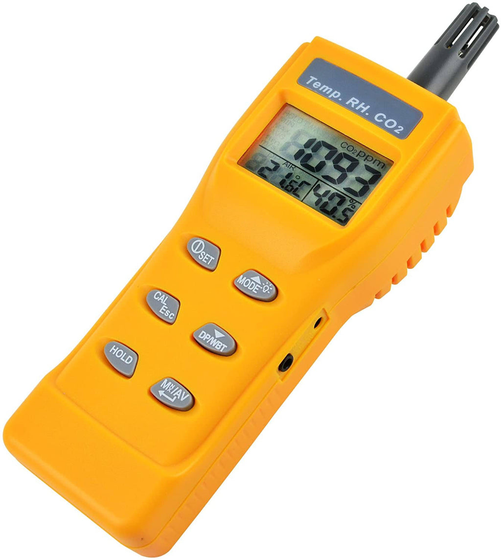 Yellow Digital Carbon Dioxide Temperature Humidity NDIR Sensor Tester Z539