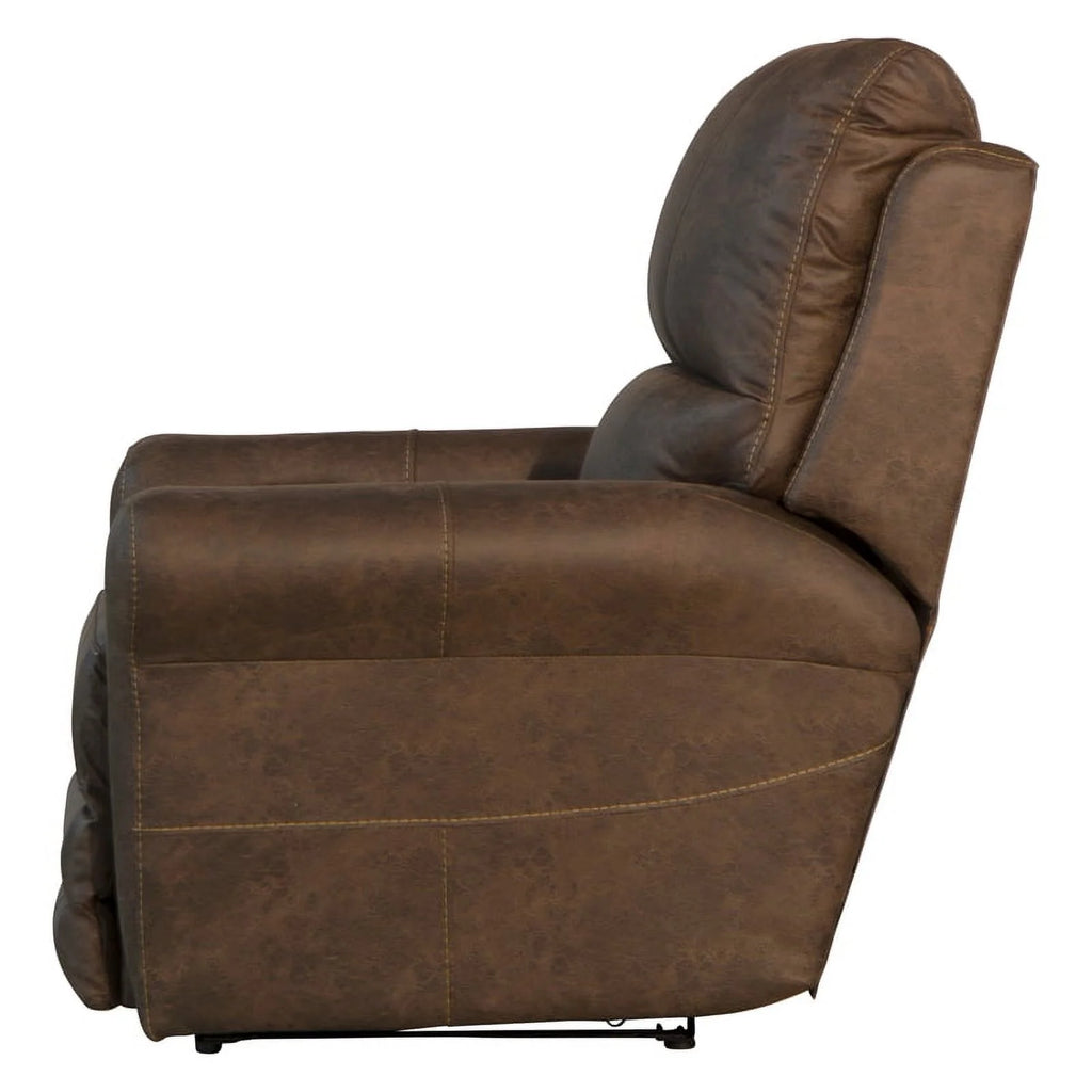 Brown Polyester Fabric Power Recliner A741
