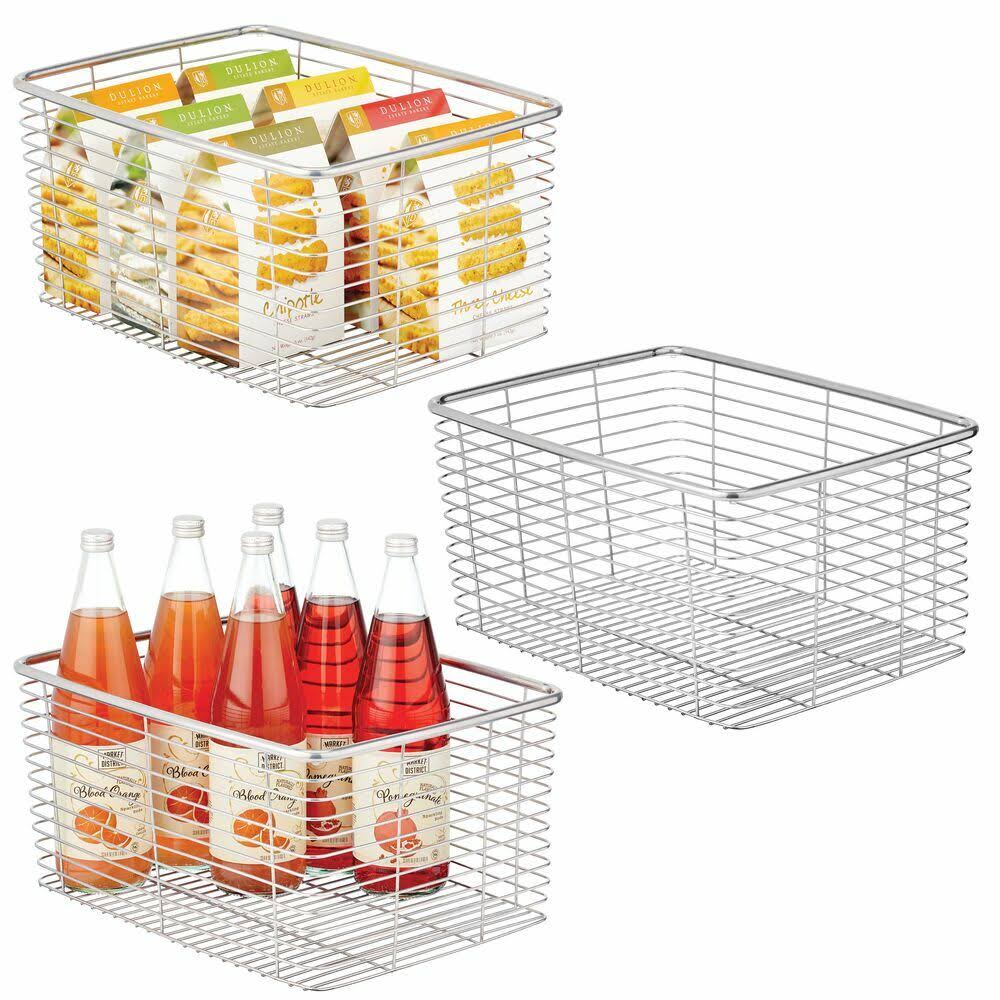 Metal Wire Kitchen Pantry Storage Organizer Bin W65827