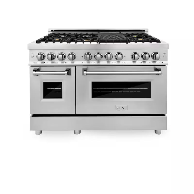 7 Burner Double Oven Dual Fuel Range with Brass Burners in Stainless Steel L35684