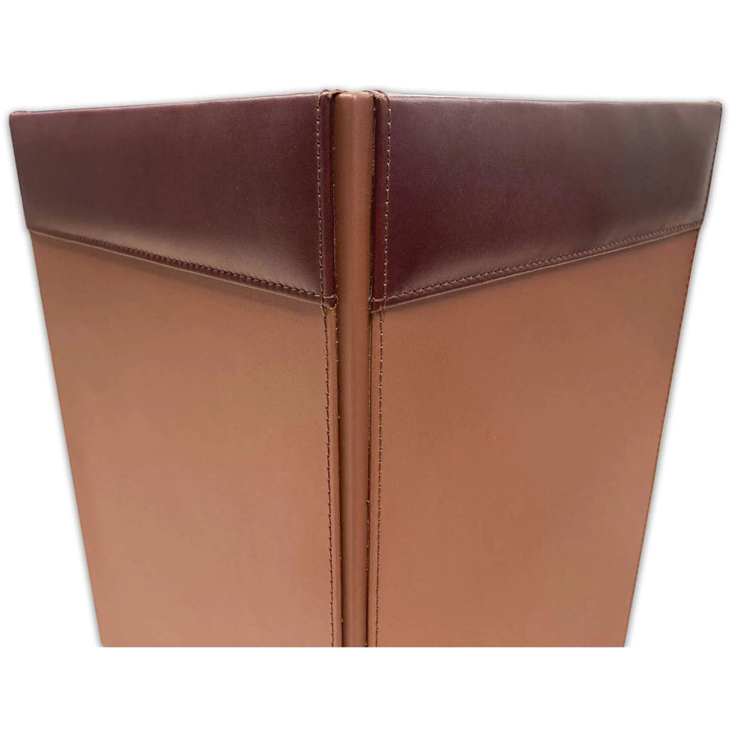 Mocha Leather Square Waste Basket M732680