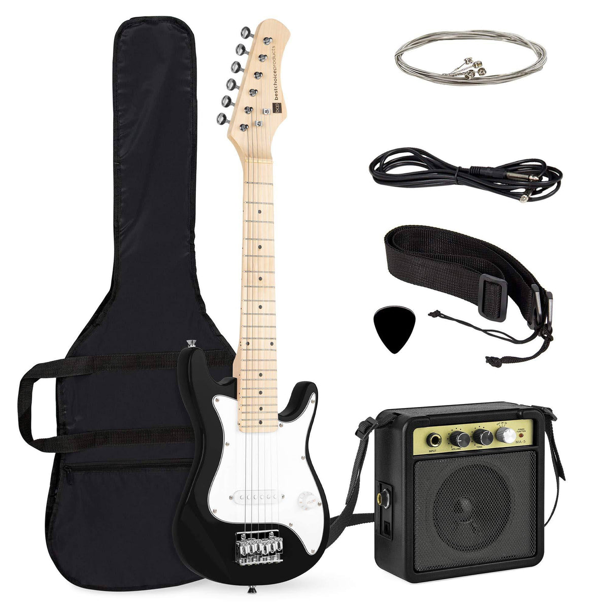 30" Kids Black Electric Guitar with Amp S60337