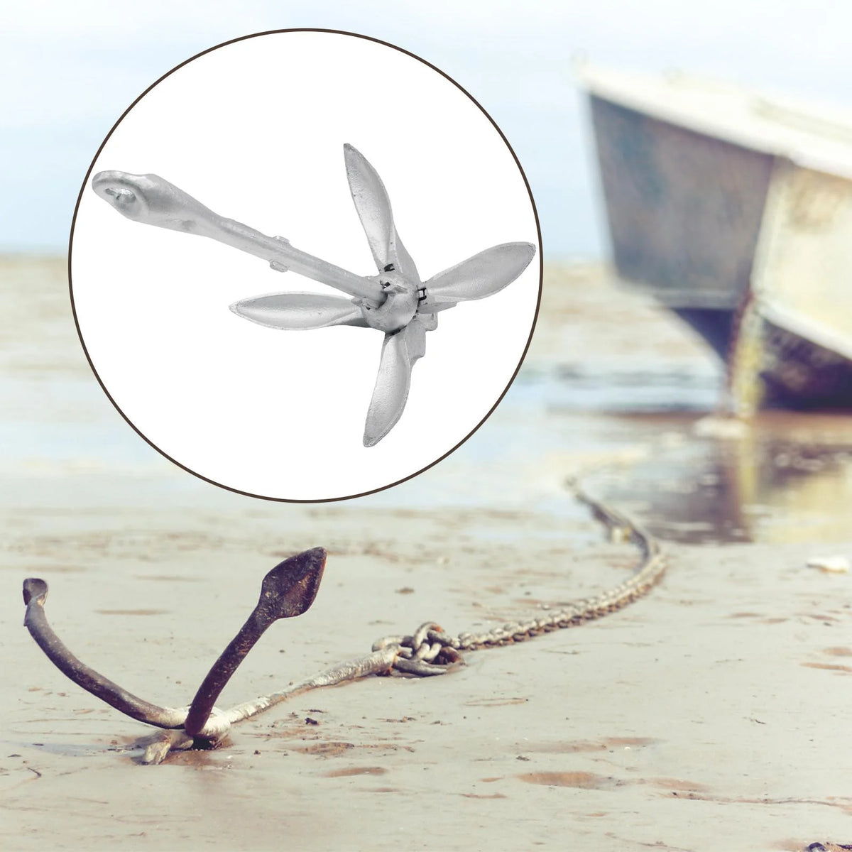 Carbon Steel Grapnel Boat Anchor 1.5KG T6616