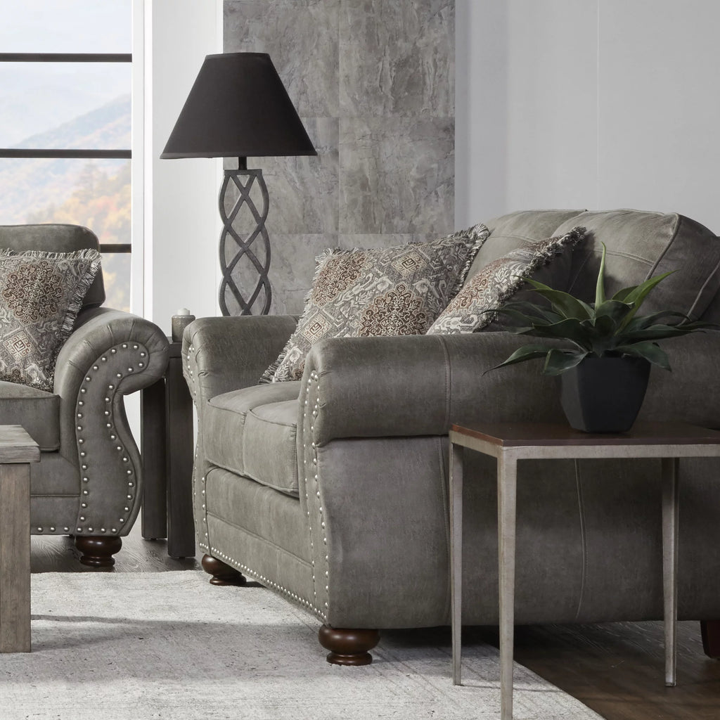 Faux Leather Upholstered Loveseat O178834