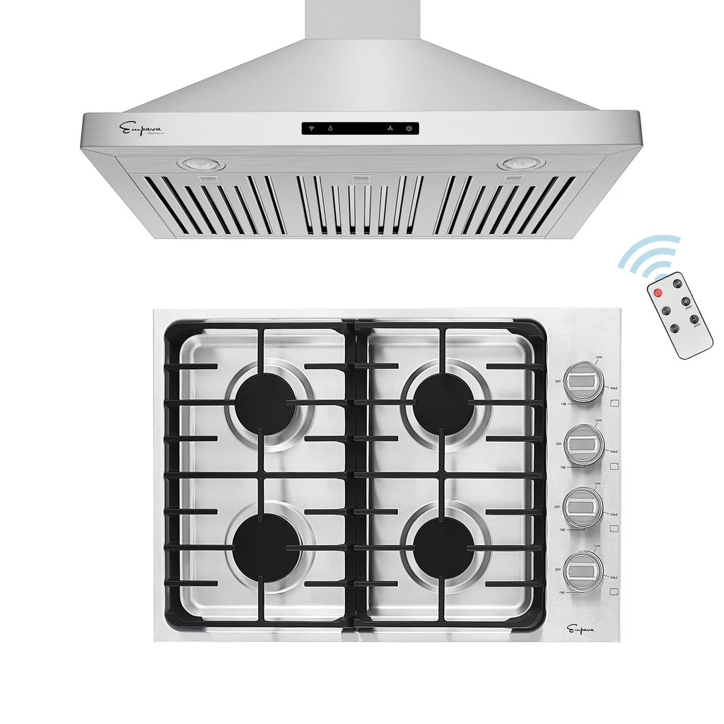 30" Gas Cooktop and 36" Wall Mount Range Hood C4250
