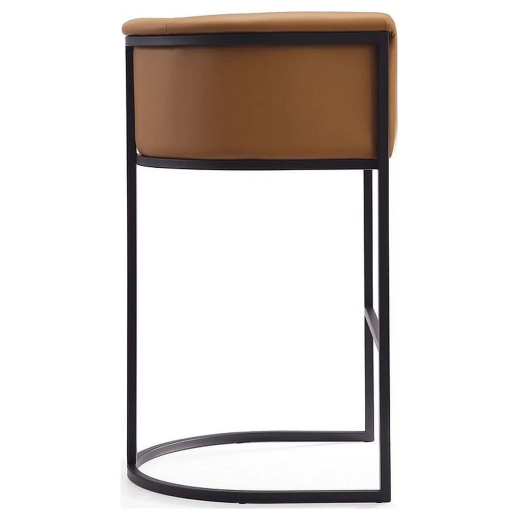 Camel and Black Metal Barstool Set of 2 I8880