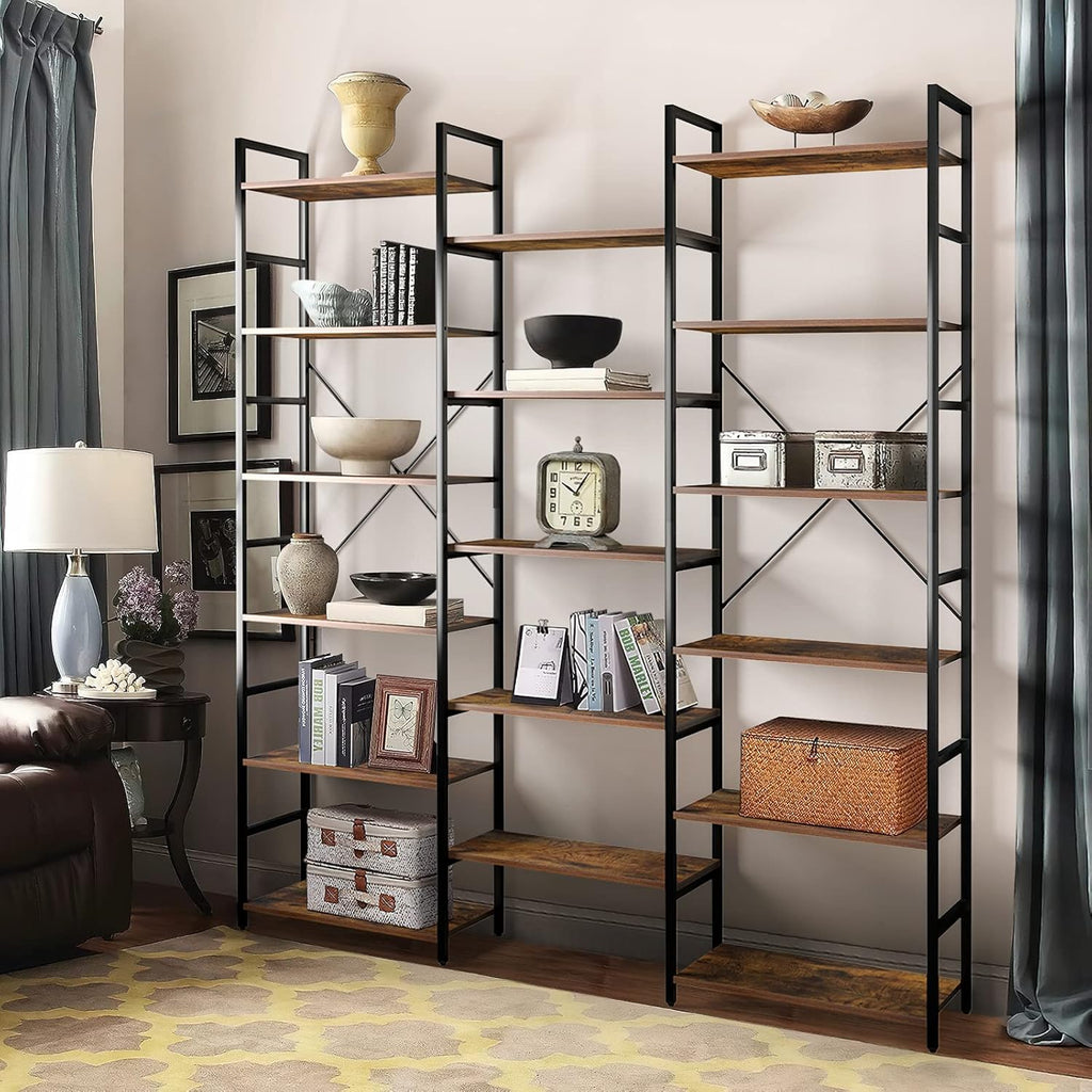 Rustic Brown 6-Shelf Bookcase R4427
