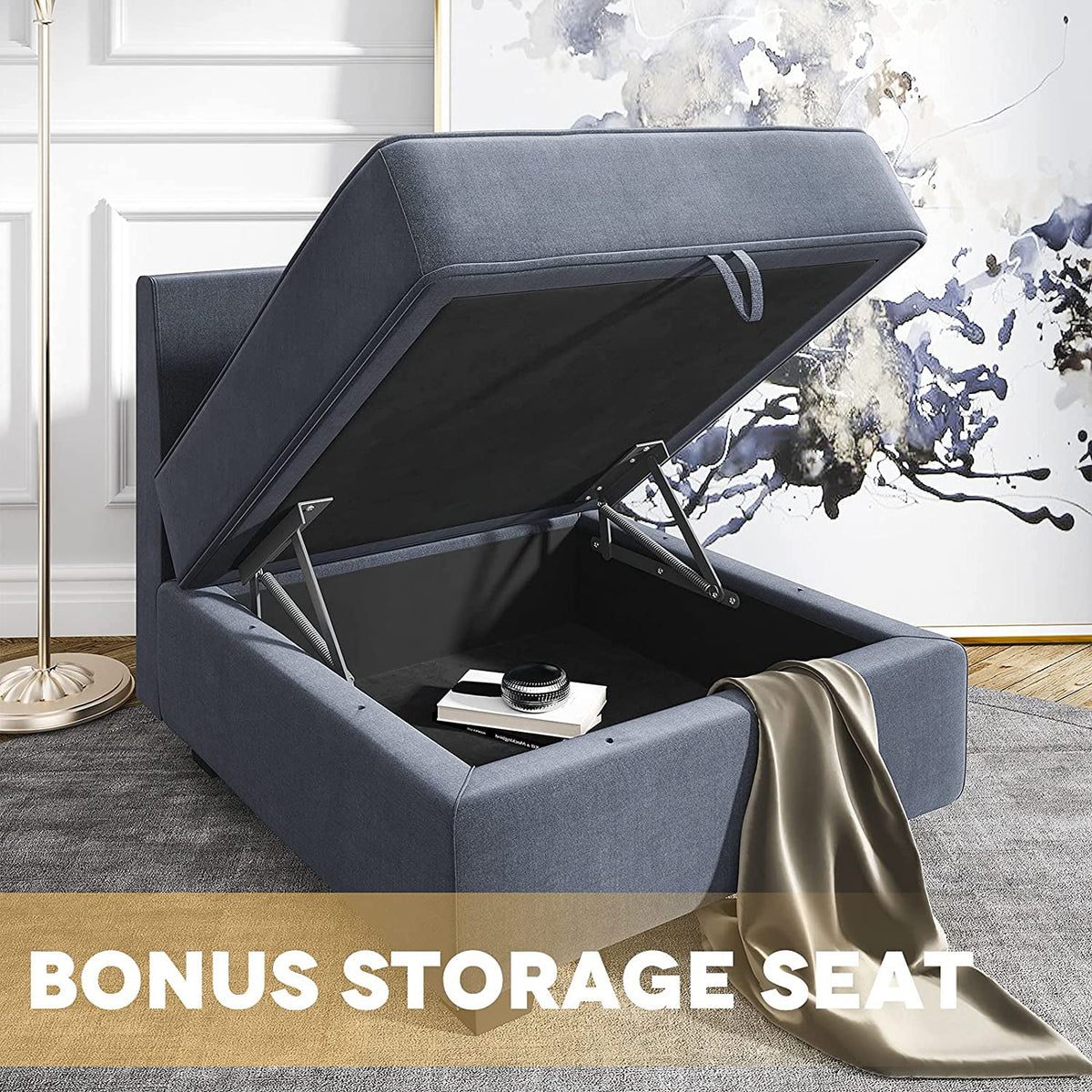 Bluish Gray 3-Seater Sectional Sofa R201180