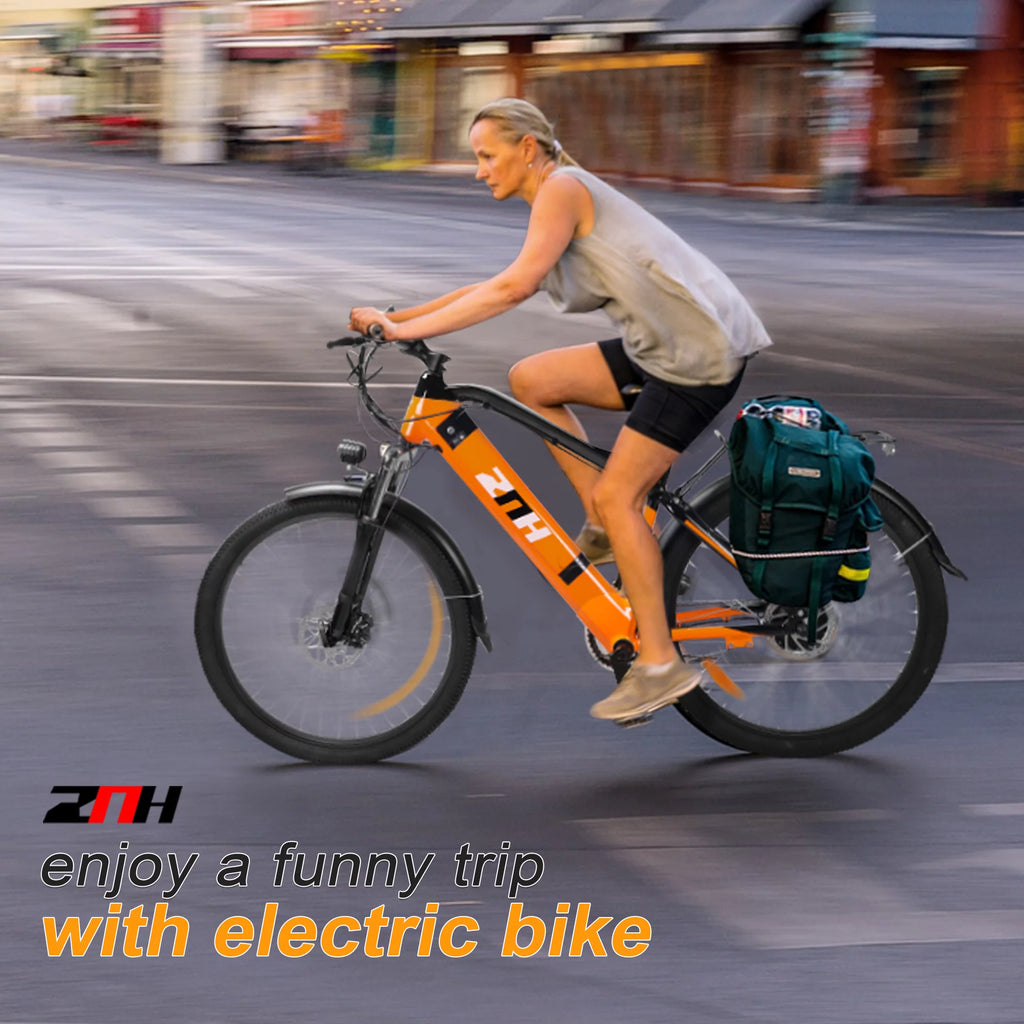 Electric Bike 26 350W Mountain Bicycle 36V 10Ah Removable Battery 21-Speed Orange L65155