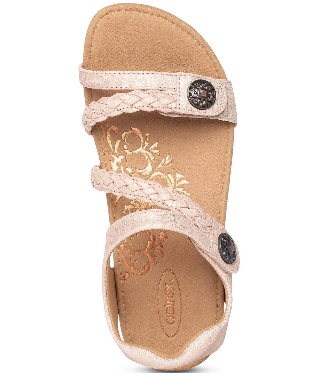 Jillian Braided Quarter Strap Gold Shoes N775885
