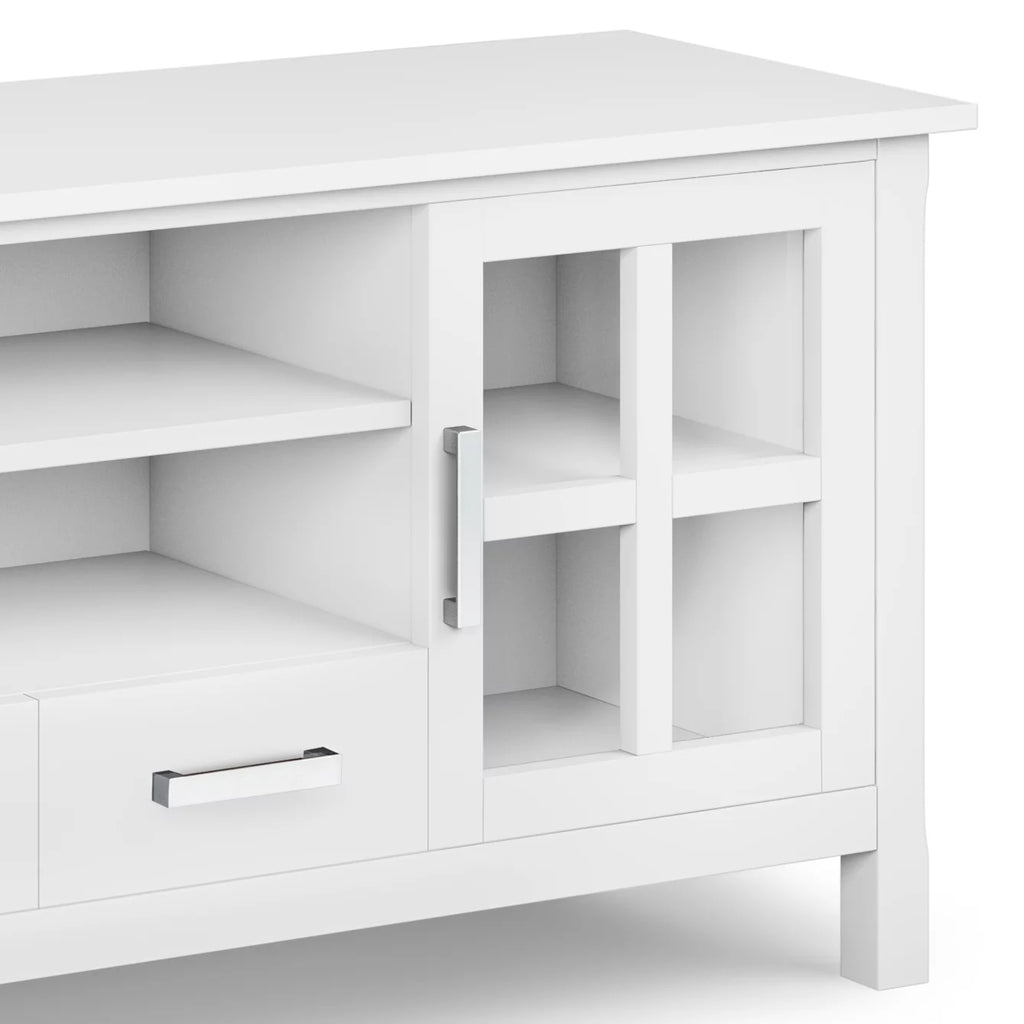 White Solid Wood 60 inch TV Media Stand N308908