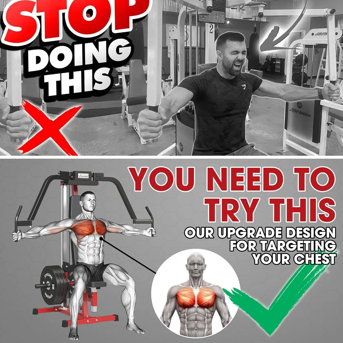 Chest Fly and Reverse Delt Machine 400 lbs T3738