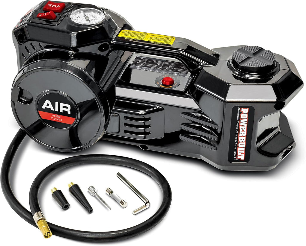 12 Volt Electric Jack and Tire Inflator Combo, 2 in 1, 1 Ton Capacity D717