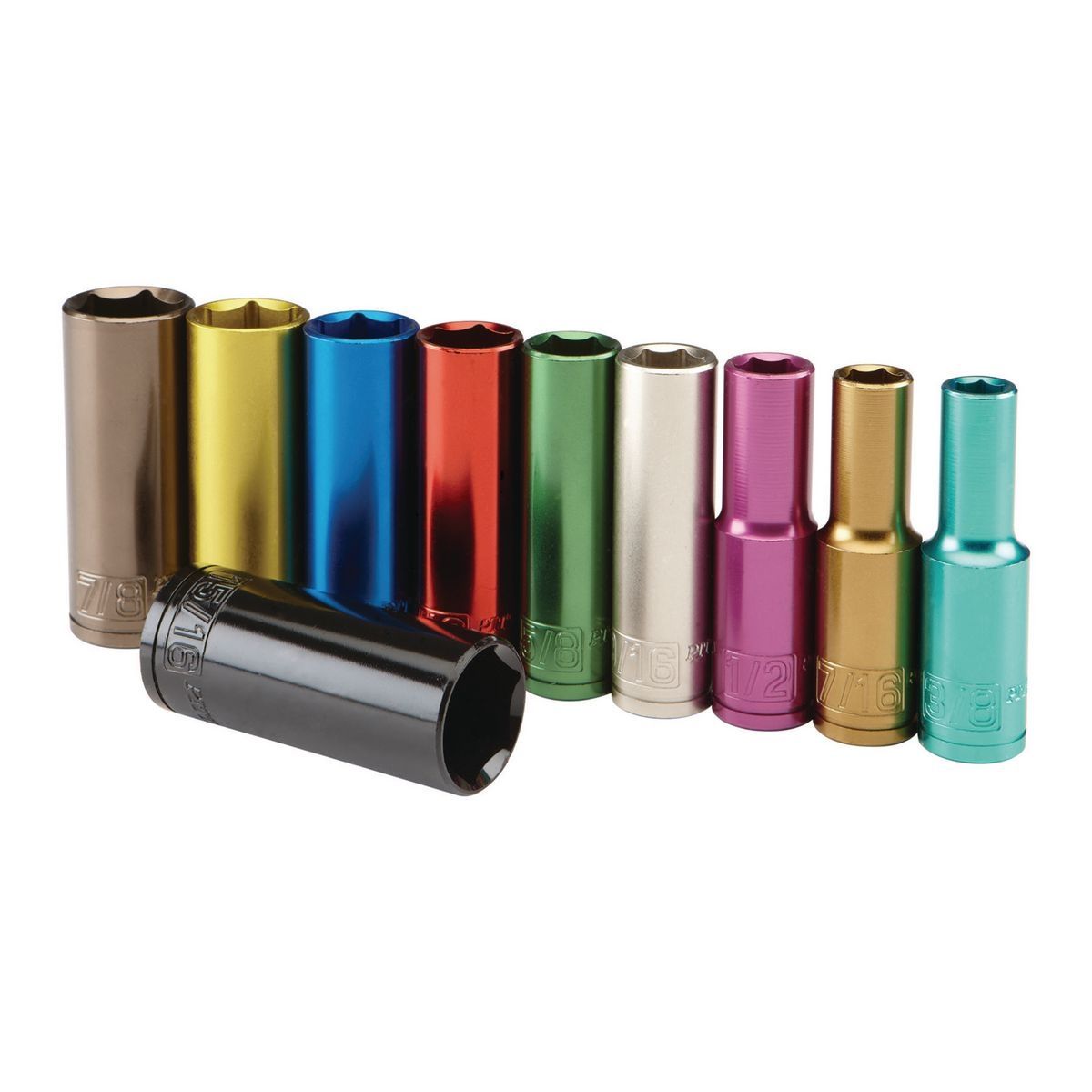 1/2 in. Drive SAE Color-Coded Deep Socket Set, 10-Piece T45014
