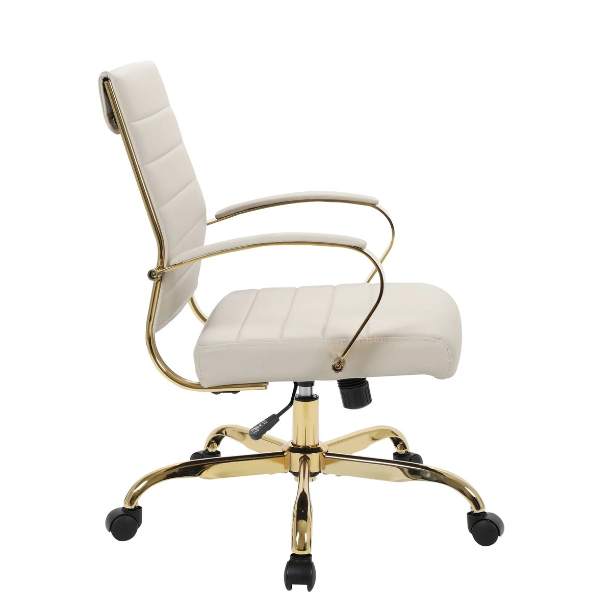 Leather Office Chair With Gold Frame D855