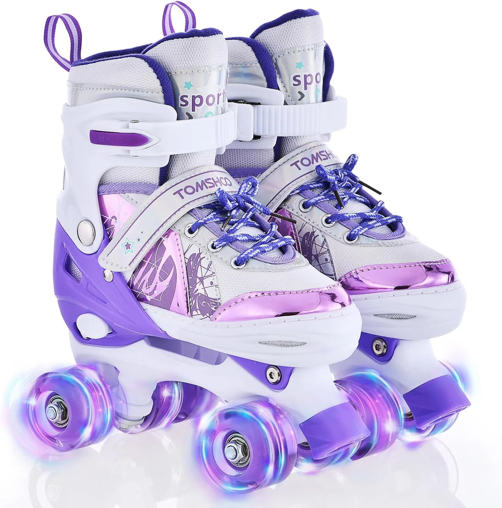 Adjustable Light Up Purple Roller Skates Z28980