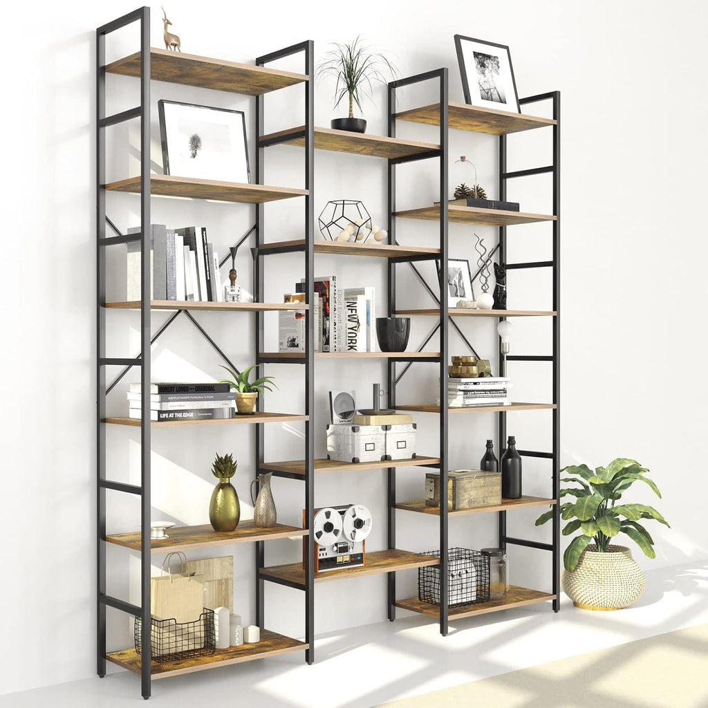 Rustic Brown 6-Shelf Bookcase R4427
