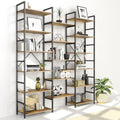 Rustic Brown 6-Shelf Bookcase R4427