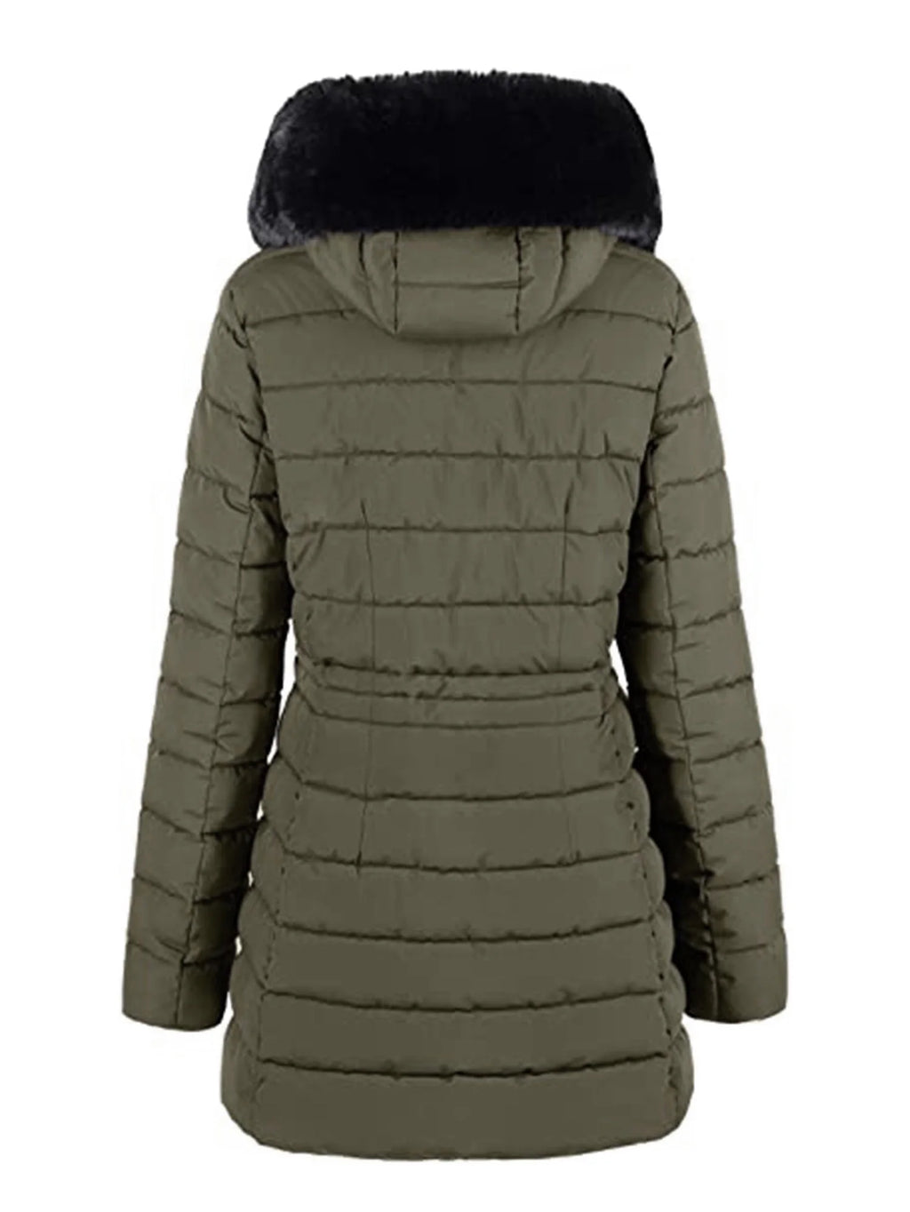 Water-Resistant Full-Zip Long Puffer Coat with Removable Hood Z7533
