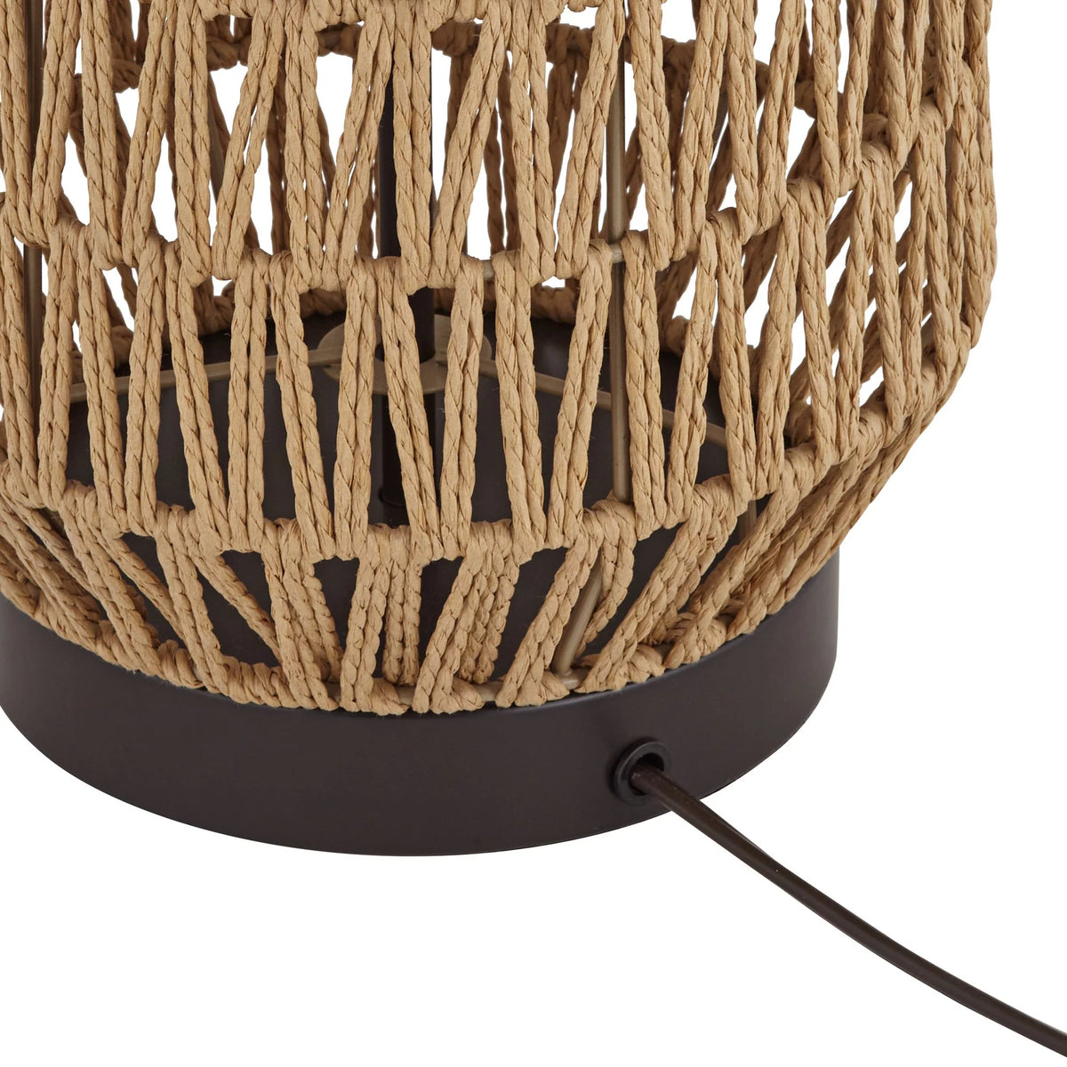 29" Tall Natural Rattan Wicker Table Lamp with Oatmeal Fabric Shade F141096