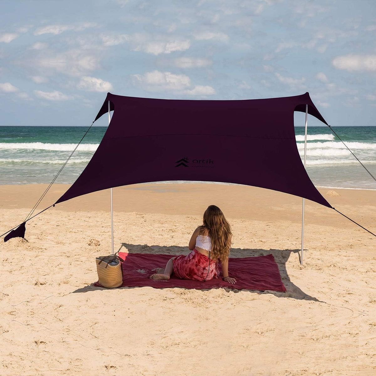 Pop Up Beach Tent Sun Shade with Carrying Bag, UPF50 UV Protection, Large I7031