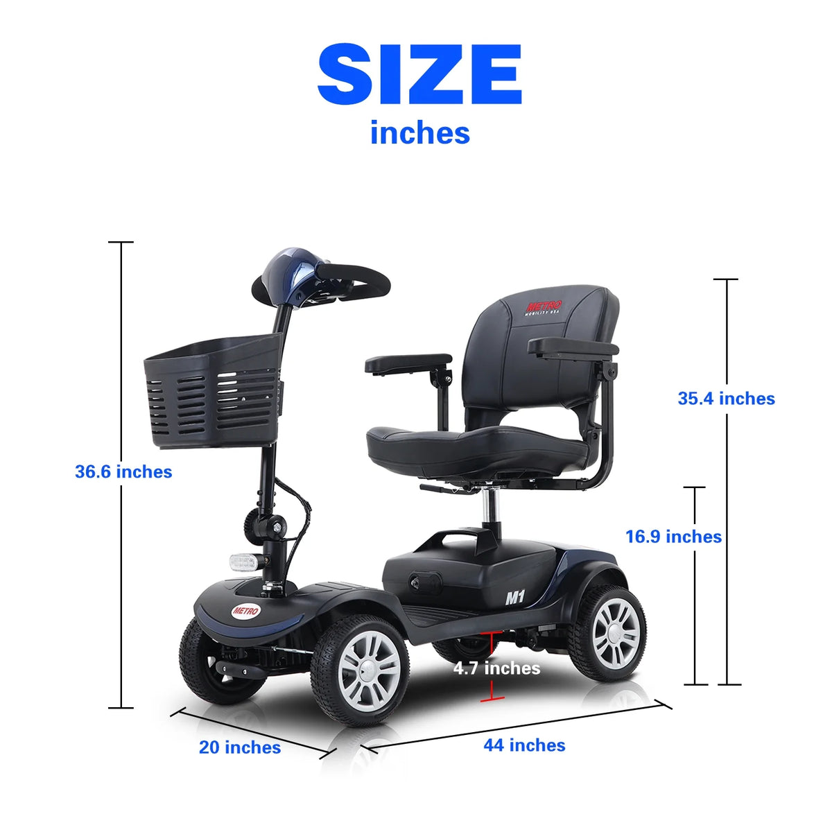 Folding 4 Wheel Mobility Scooter with Head Light K6557