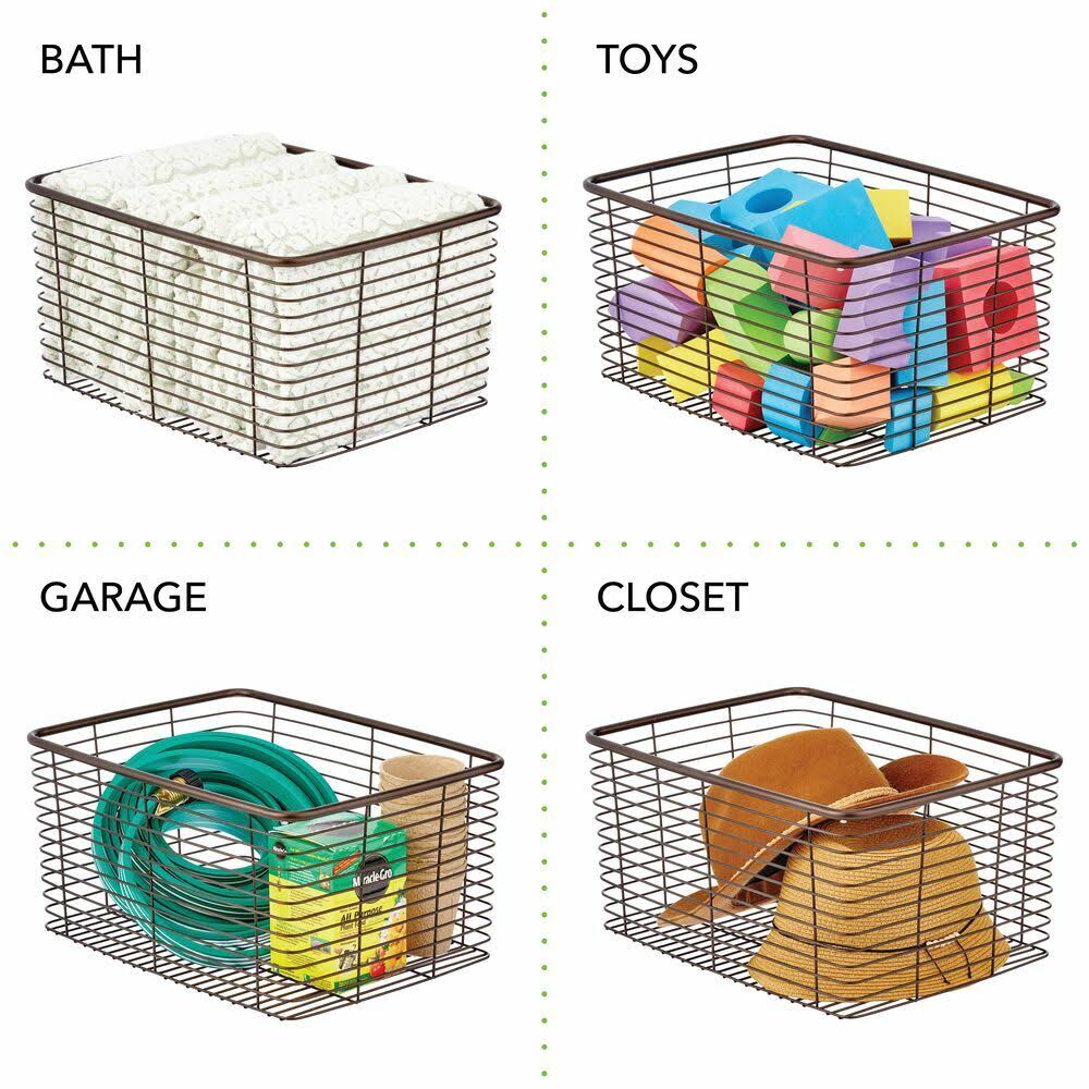 Metal Wire Kitchen Pantry Storage Organizer Bin W65827