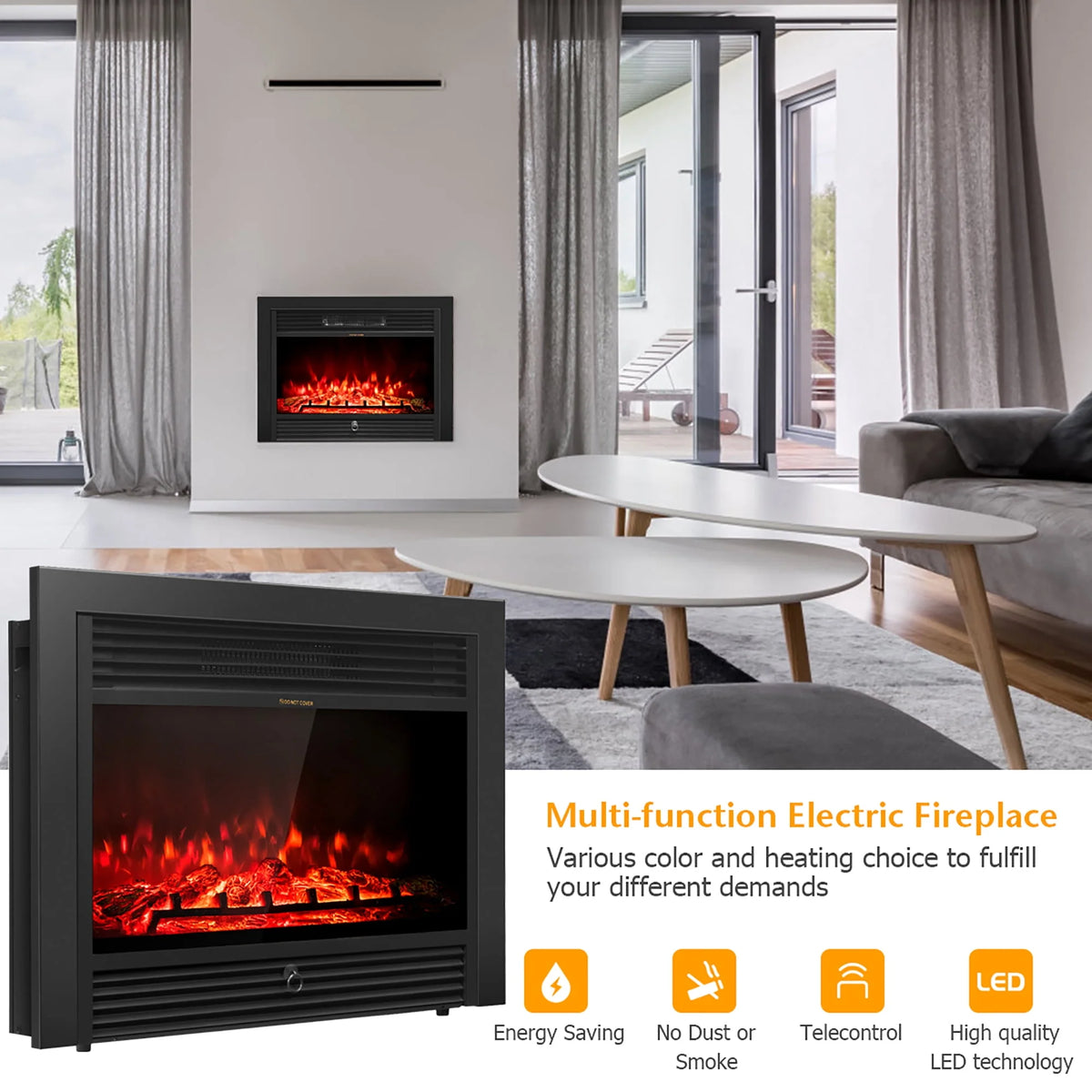 28.5 Electric Fireplace Insert Heater R7083