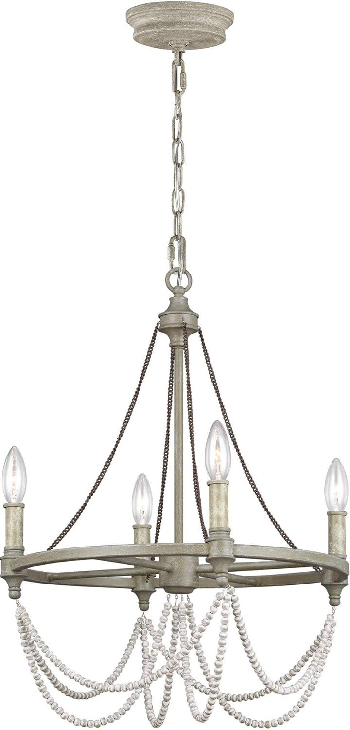 White 6-Light Candle Chandelier A794393