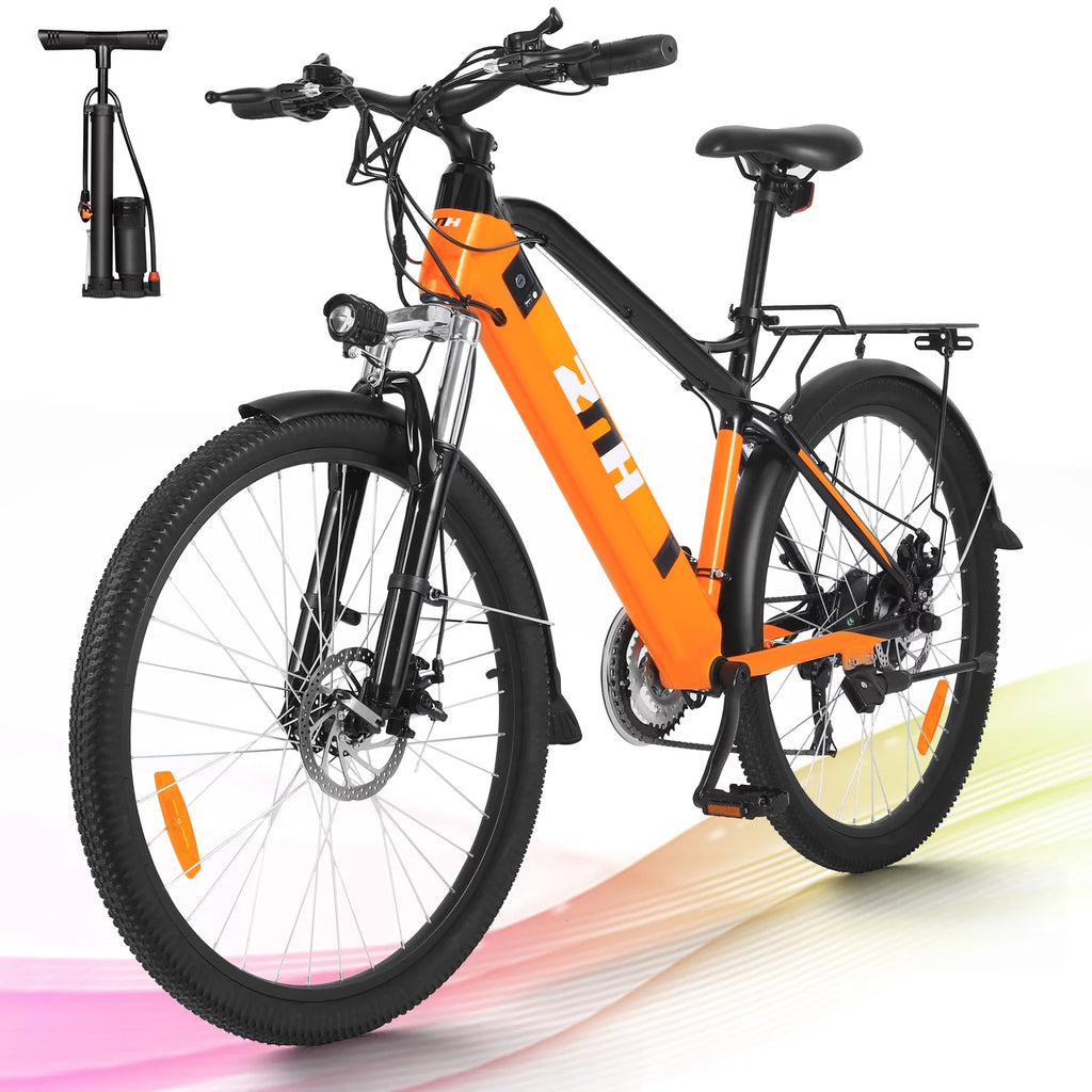 Electric Bike 26 350W Mountain Bicycle 36V 10Ah Removable Battery 21-Speed Orange L65155