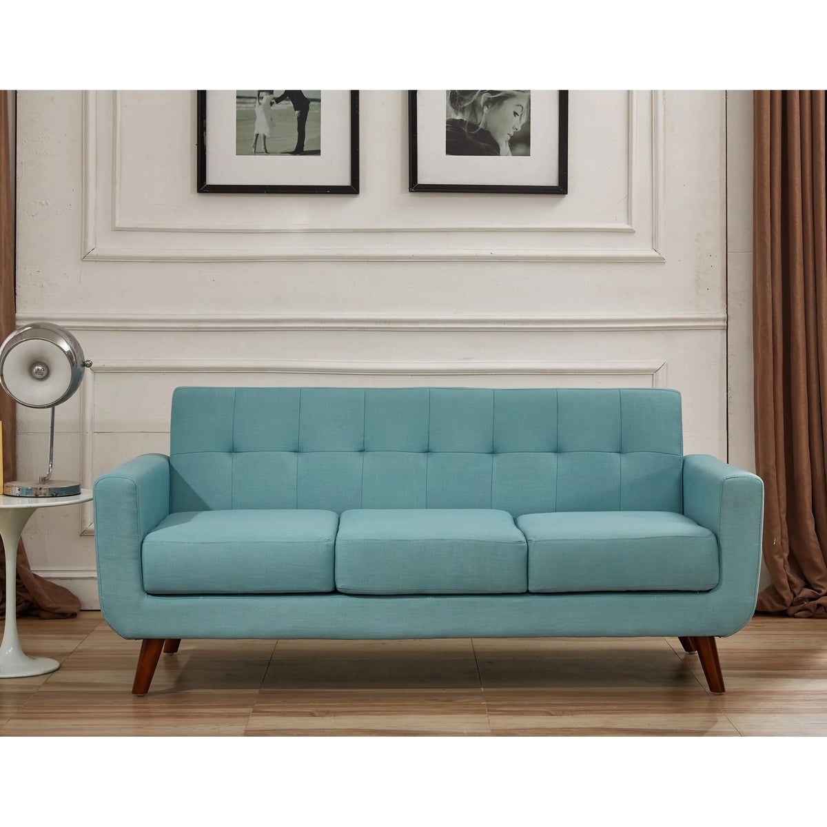 Linen Upholstered Tufted Mid-century Sofa K988493