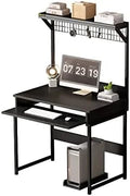 51 Inch Computer Desk with Metal Legs and Upper Shelves B4860