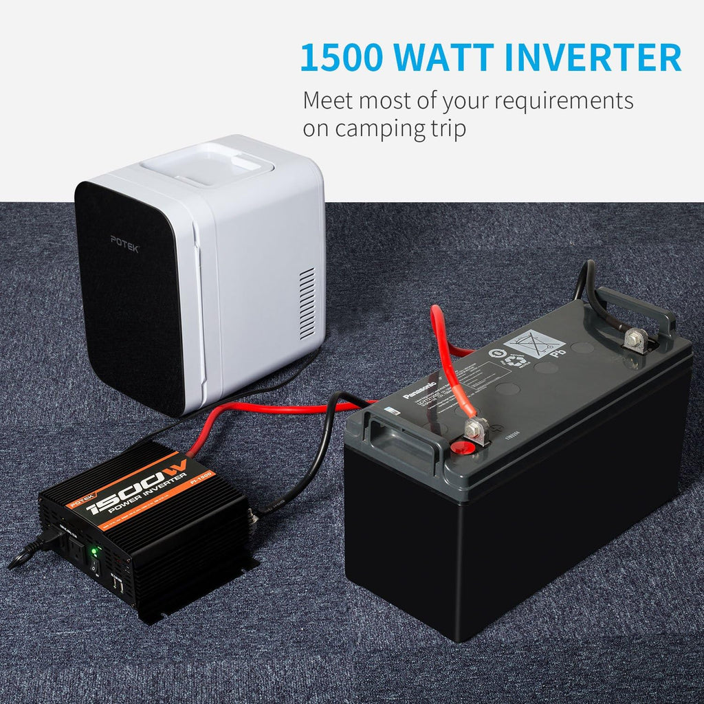 1500W Power Inverter Dual AC Outlets 12V DC to 110 V AC Car Inverter F582