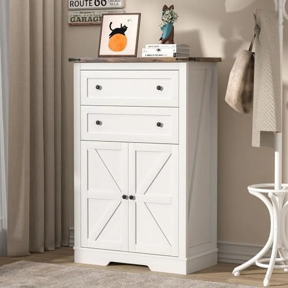 Brown 2 Drawer Tall Dresser S2066