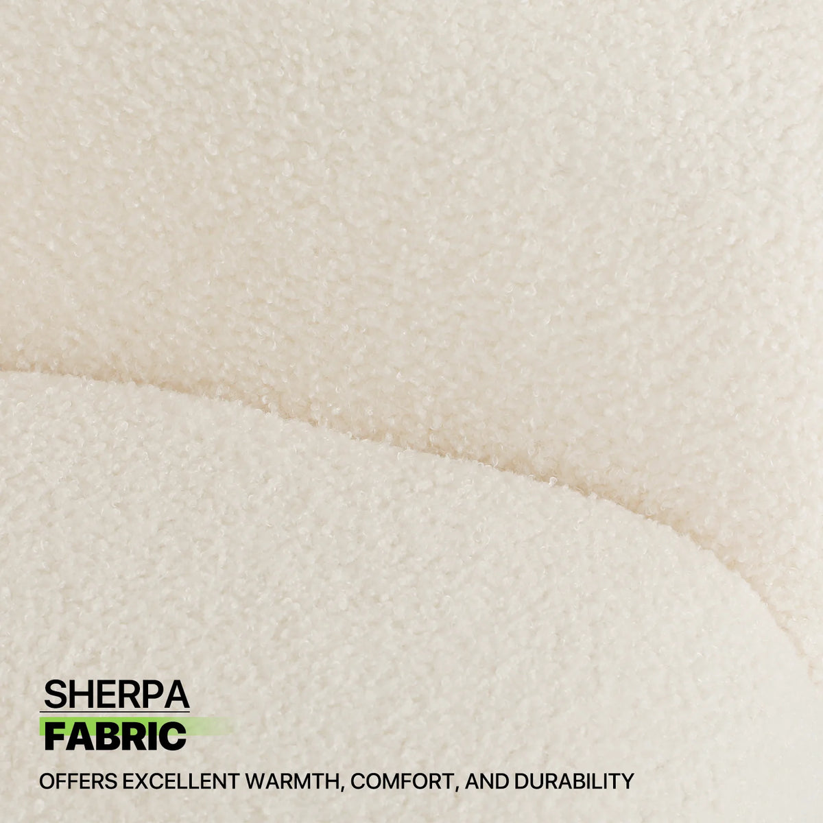 Cream Sherpa Upholstered Barrel Accent Chair M5755