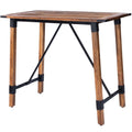Industrial Wood and Metal Pub Table in Beige D80589