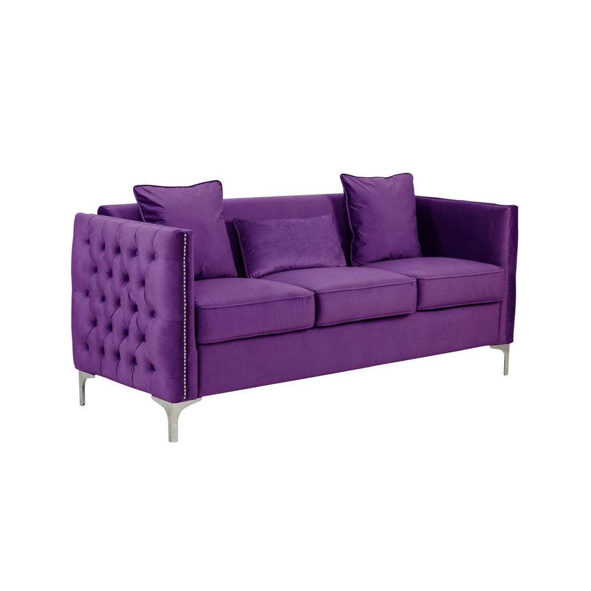 Purple Velvet Button Tufted Sofa K2562